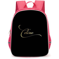 Celine Dion Backpack StudentPack - Celine Dion Golden Logo On Black Background