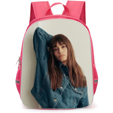 Clara Luciani Backpack School Bag StudentPack - Clara Luciani Wearing Denim Jacket White Background
