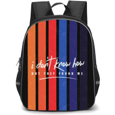 Daft Punk Backpack StudentPack - Daft Punk Lyrics I Dont Know how On Rainbow Strip Background