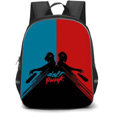 Daft Punk Backpack StudentPack - Daft Punk Minimal Art Blue And Red Background