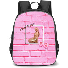 Doja Cat Backpack StudentPack - Doja Cat I keep It Juicy Sitting On Pink Wall Background