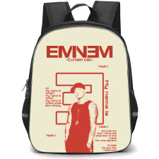 Eminem Backpack StudentPack - Eminem Curtain Call Poster Beige Background