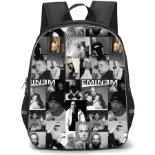 Eminem Backpack StudentPack - Eminem Grayscale Collage Poster