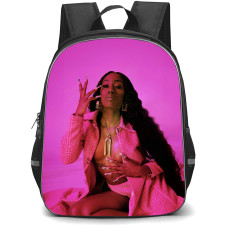 Flo Milli Backpack StudentPack - Flo Milli PhotoShoot On Pink Background