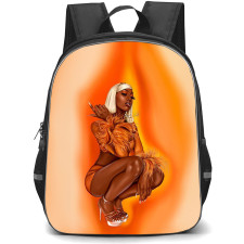 Flo Milli Backpack StudentPack - Flo Milli Sitting On Orange Yellow Background Digital Art