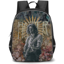 Hozier Backpack StudentPack - Hozier Playing Guitar Grayscale Picture On Vintage Painting