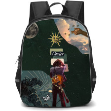 Hozier Backpack StudentPack - Hozier Standing Back With Guitar On Graphic Art Background