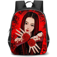 Jisoo Backpack StudentPack - Jisoo BlackPink Cartoon Art Red Background