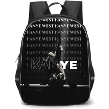 Kanye West Backpack StudentPack - Kanye West Performing In Word Art Background Grayscale Poster