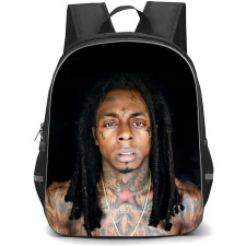 Lil Wayne Backpack StudentPack - Lil Wayne Portrait On Black Background