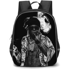 Lil Wayne Backpack StudentPack - Lil Wayne Smoking Grayscale Poster