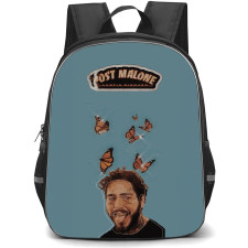 Post Malone Backpack StudentPack - Post Malone Retro Poster Design On Gray Background