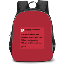 Mariah Carey Backpack StudentPack - Mariah Carey All I Want For Christmas Lyrics Spotify Playlist Red Background