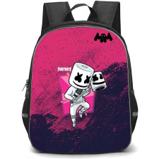 Marshmello Backpack StudentPack - Marshmello Fortnite Character On Pink Background