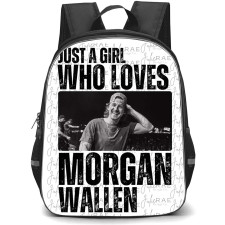 Morgan Wallen Backpack StudentPack - Morgan Wallen Just A Girl Who Loves Grayscale Graphic Art On White Background