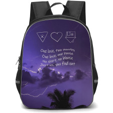 The Neighbourhood Backpack StudentPack - The Neighbourhood One Love Two Mouths Lyrics On Thunder Sky Background