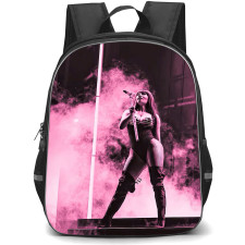 Nicki Minaj Backpack StudentPack - Nicki Minaj Performing On Stage Pink Smoke Background