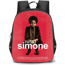 Nina Simone Backpack StudentPack - Nina Simone 1933 - 2003 Red Background Vintage Poster