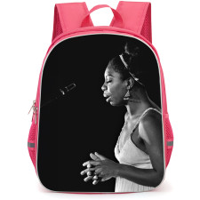 Nina Simone Backpack StudentPack - Nina Simone Side Candid Grayscale Poster