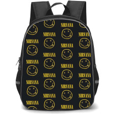 Nirvana Backpack StudentPack - Nirvana Logo Pattern Art On Black Background