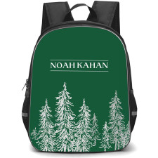Noah Kahan Backpack StudentPack - Noah Kahan Pine Tree White Illustration On Green Background