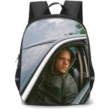 PLK Backpack School Bag StudentPack - PLK Wearing Grey Hoodie Side Portrait