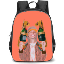 Peso Pluma Backpack StudentPack - Peso Pluma Illustration Art On Pink Background