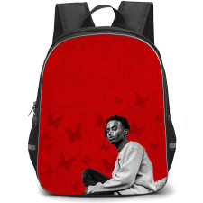 Playboi Carti Backpack StudentPack - Playboi Carti Grayscale Illustration On Red Background