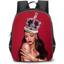 Rihanna Backpack StudentPack - Rihanna Wears Crown On Red Background