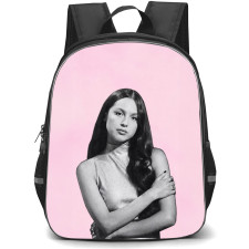 Olivia Rodrigo Backpack School Bag StudentPack - Olivia Rodrigo Holds Arms Pink Background Poster