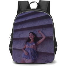 Olivia Rodrigo Backpack School Bag StudentPack - Olivia Rodrigo Laying Staircase Dreamy Aesthetic Purple Mood Poster