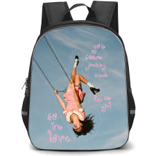 Olivia Rodrigo Backpack School Bag StudentPack - Olivia Rodrigo So In Love Lyric Aesthetic Pink Vintage Swing Poster