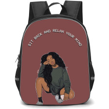 SZA Backpack StudentPack - SZA Sit Back And Relax Your Mind Illustration Art