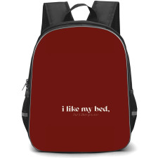 Sabrina Carpenter Backpack StudentPack - Sabrina Carpenter I Like My Bed Lyrics On Red Background