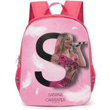 Sabrina Carpenter Backpack StudentPack - Sabrina Carpenter Singing Fan Art Poster Pink Background