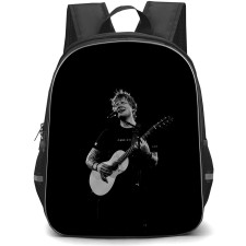 Ed Sheeran Backpack StudentPack - Ed Sheeran Playing Guitar And Singing Black And White Picture