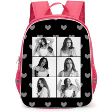 Tate McRae Backpack StudentPack - Tate McRae Grayscale Portraits On Heart Shape Black Background
