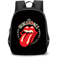 The Rolling Stones Backpack StudentPack - The Rolling Stones 50th Anniversary Logo On Black Background