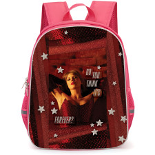 Taylor Swift Backpack School Bag StudentPack - The Life Of Show Girl Lay Down Silver Text With Red Background