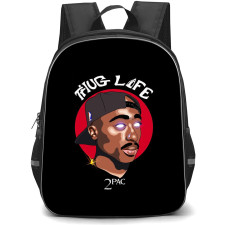 Tupac Shakur Backpack StudentPack - Tupac Shakur Legacy of Greatness Illustration Art On Black Background