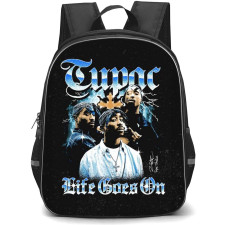 Tupac Shakur Backpack StudentPack - Tupac Shakur Life Goes ON Retro Poster