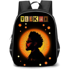 The Weeknd Backpack StudentPack - The Weeknd Side Portrait On Sun Black Background