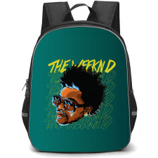 The Weeknd Backpack StudentPack - The Weeknd Side Portrait Pop Art Album Green Background