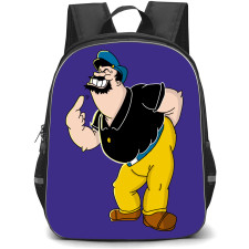Popeye Bluto Backpack StudentPack - Bluto Grumpy Pointing At Self Cartoon Art