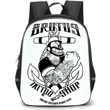 Popeye Bluto Backpack StudentPack - Bluto Portrait Black And White Cartoon Art