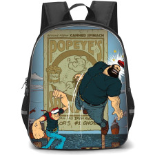Popeye Bluto Backpack StudentPack - Bluto Punched By Popeye Vintage Cartoon
