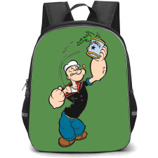 Popeye Backpack StudentPack - Popeye Grumpy Holding Spinach