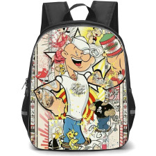 Popeye Backpack StudentPack - Popeye Vintage Art Collage Background