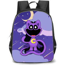 Poppy Play Time Catnap Backpack StudentPack - Catnap Smiling Portrait Pixel Background