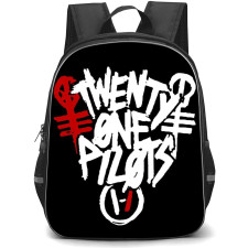 Pop Star Twenty One Pilots Backpack StudentPack - Wordmark Logo In Black Background